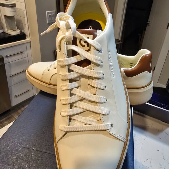 Cole Haan GrandPro Topspin Sneaker - Ivory/Caramel Mens Sz 10 US [C39656] NEW - Picture 2 of 14